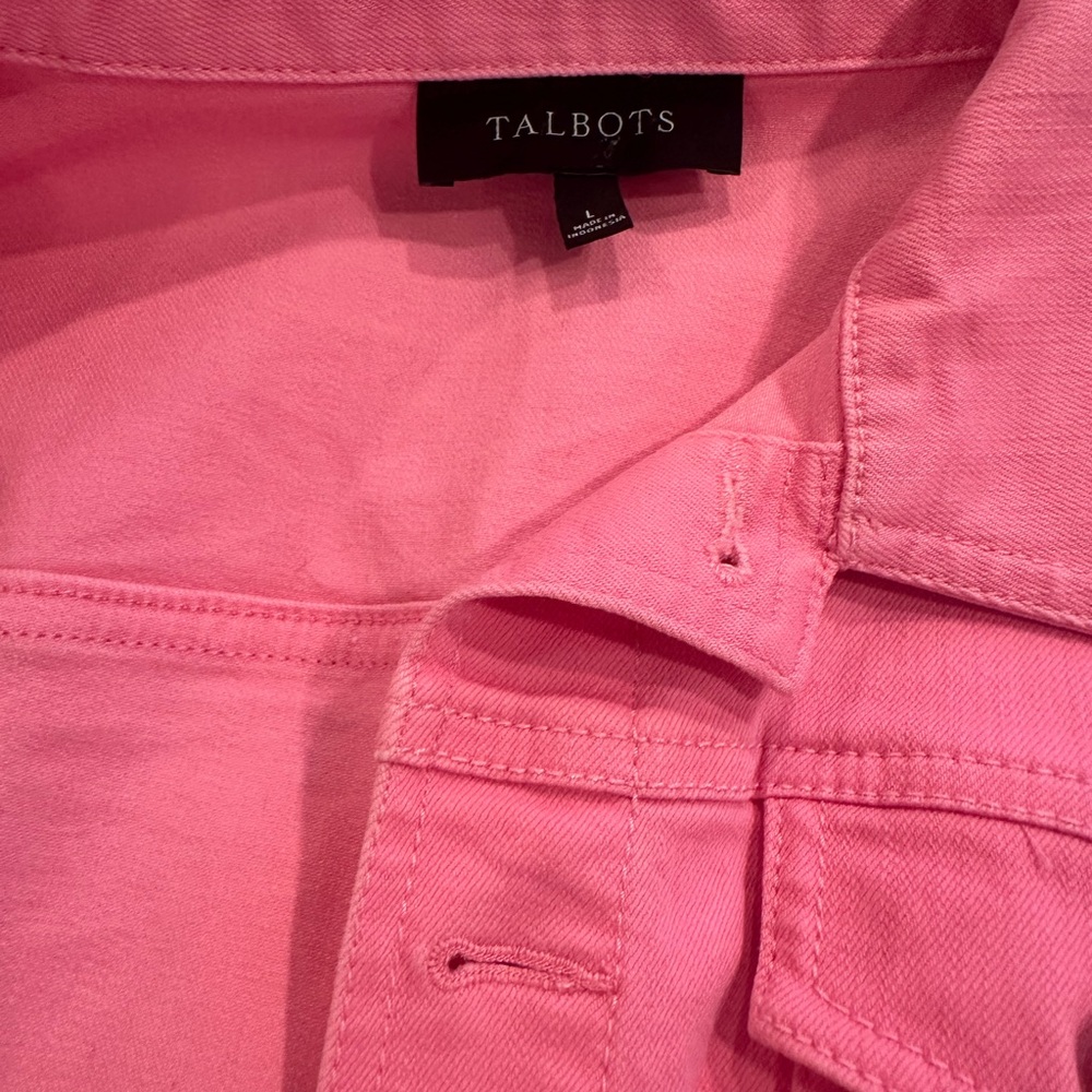 Talbots Pink Denim Jacket Sz L - Picture 14 of 16
